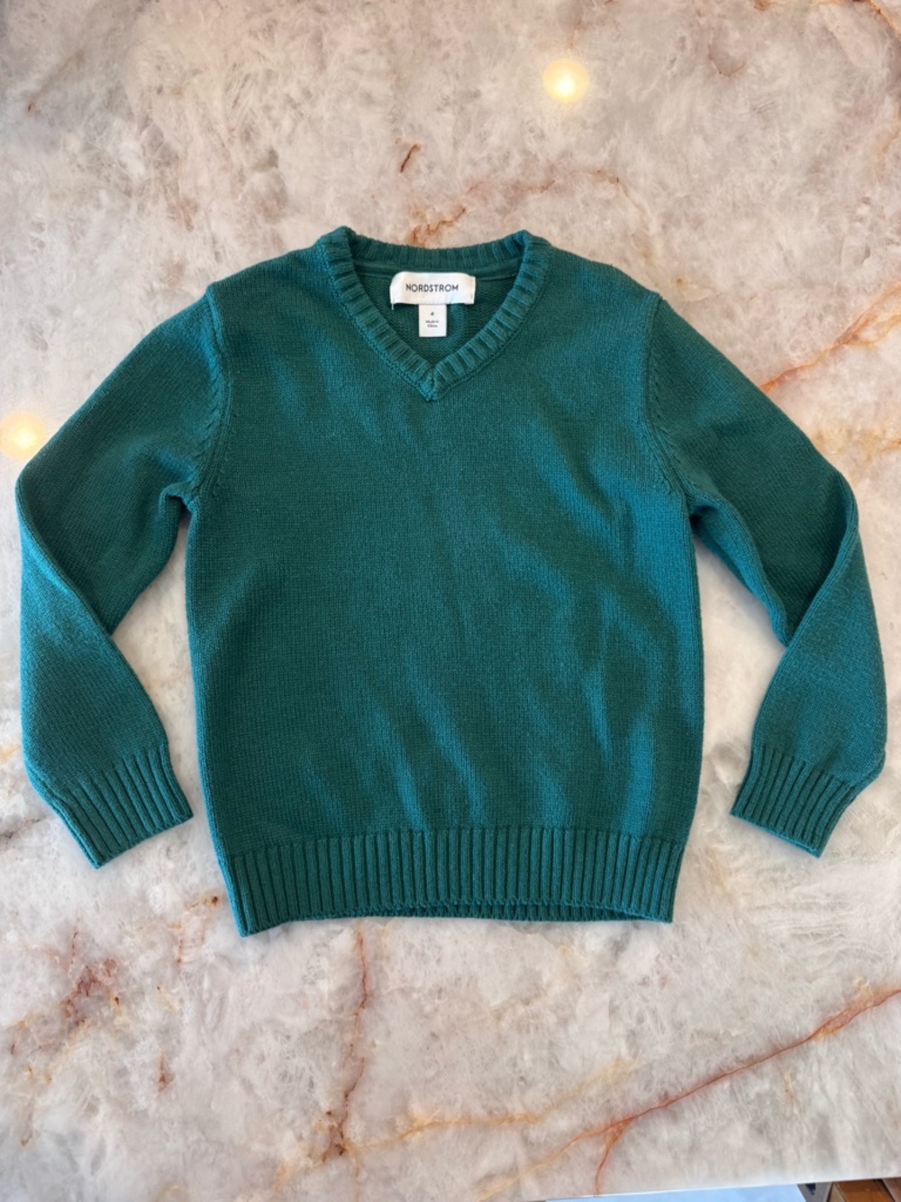 Nordstrom Green V-Neck Sweater Size 4